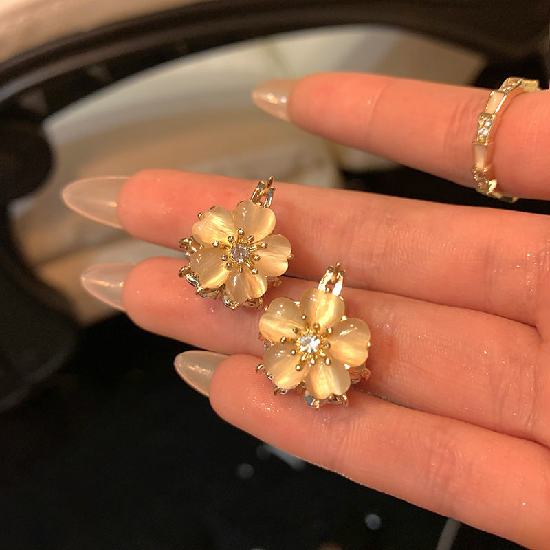 Women's Vacation Style Super Fairy Sweet Flower Seaside Colorful Little Wild Earrings