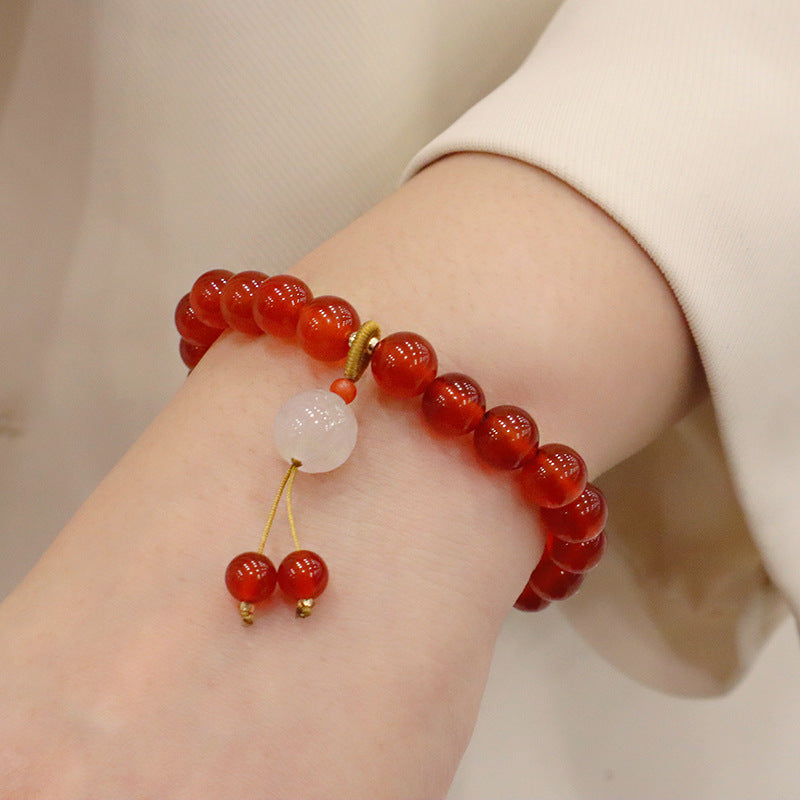 Bracelets de fleurs Bodhi en agate rouge pour femme, calcédoine