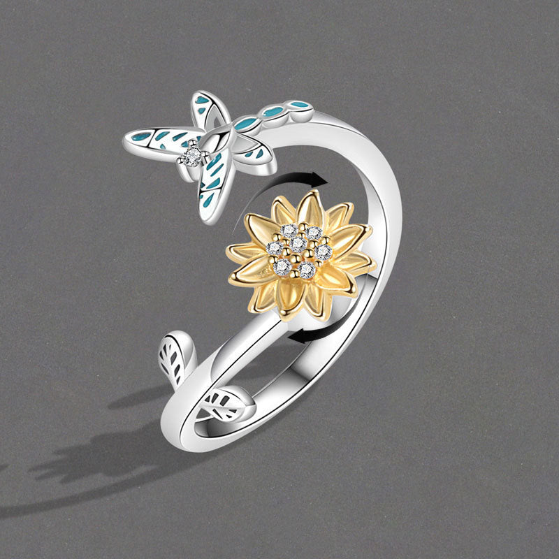 Pretty Casual Sunflower Spinning Fashion Simple Rings