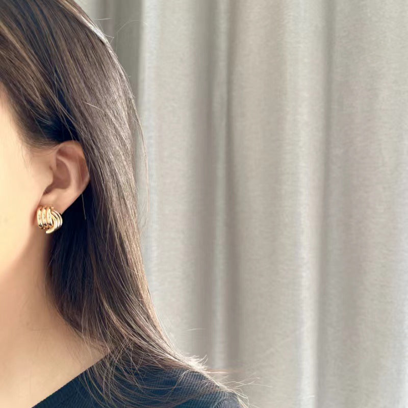 Geometric Staggered Niche Temperament Fashion Simple Metal Cold Ear Clip