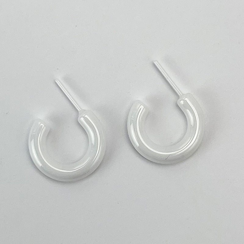 Simple Type Biological Ceramic Ear Integrated Porcelain Zirconia Earrings