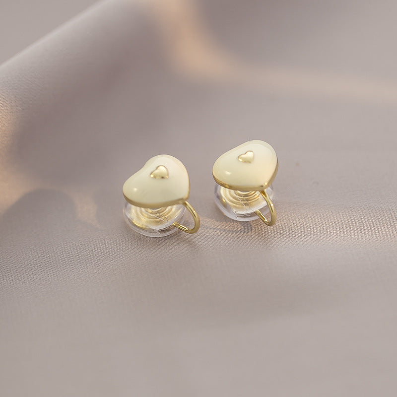 Women's Design Sense Niche Temperament Light Extravagant Love Heart Small Exquisite Ear Clip