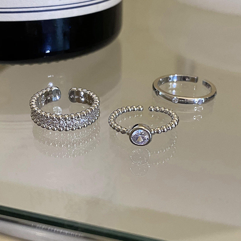 Luxury Minority Design Rhinestone Stacked Elegant Fashion Personalized Index Ring