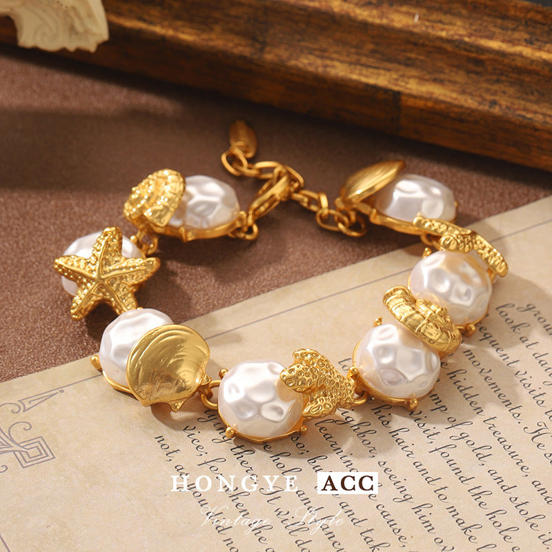 Women's Starfish Pearl Ocean Series Retro Temperamental Minority Bracelets