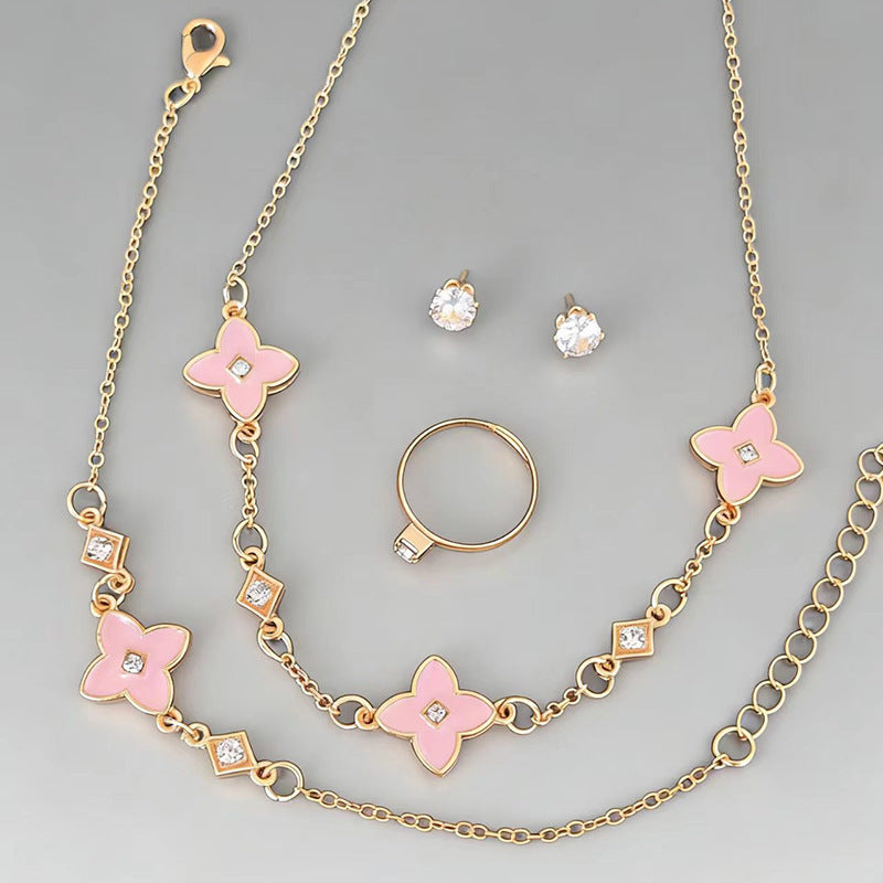 Women's Style Clover For Light Luxury Minority Design Jewelry Set