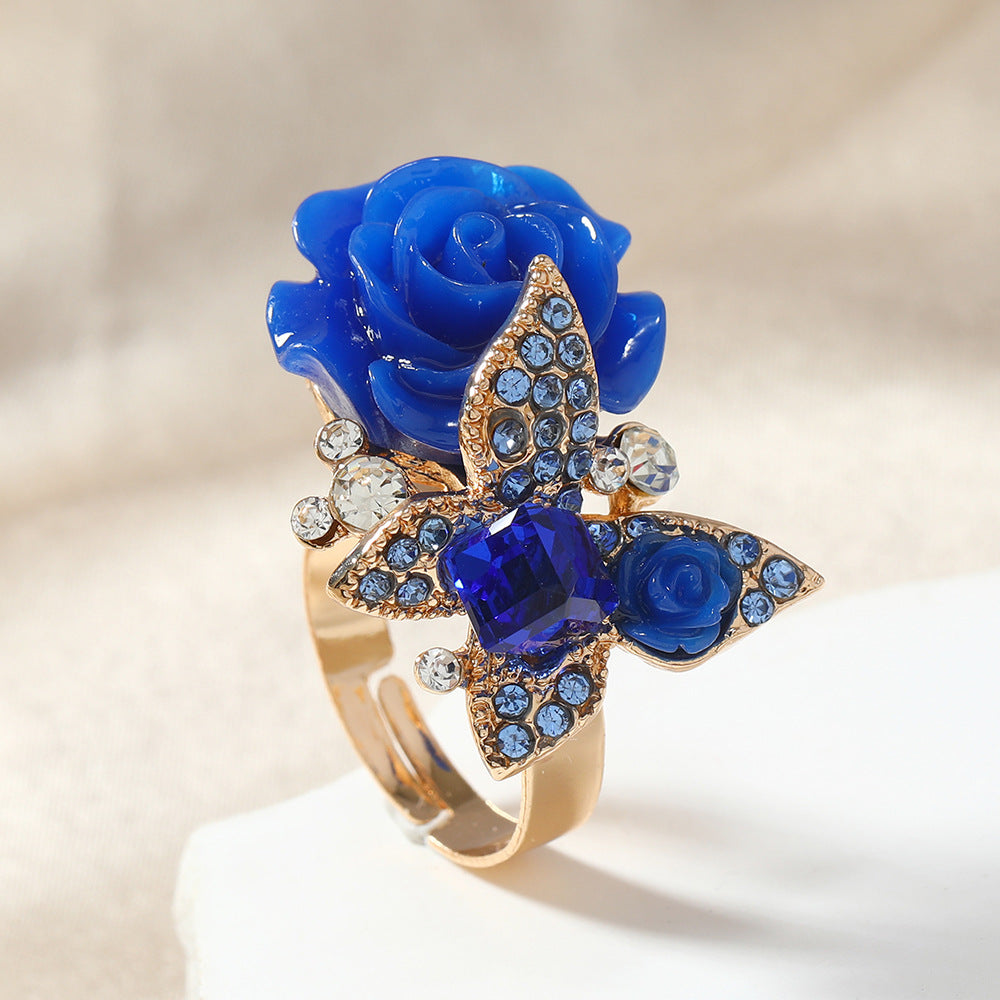 High Quality Fashion Minority Design Butterfly Rose Rings
