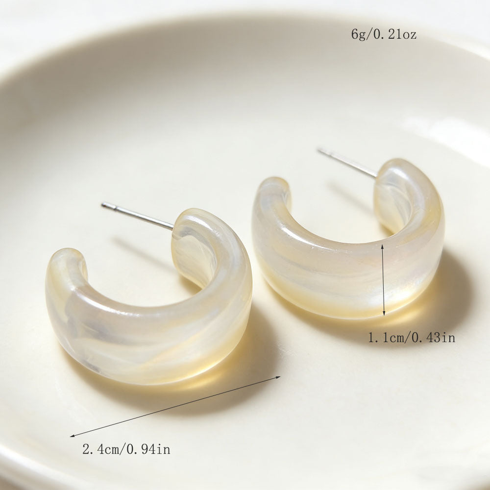 Dopamine Color Matching Trendy Female Resin Earrings
