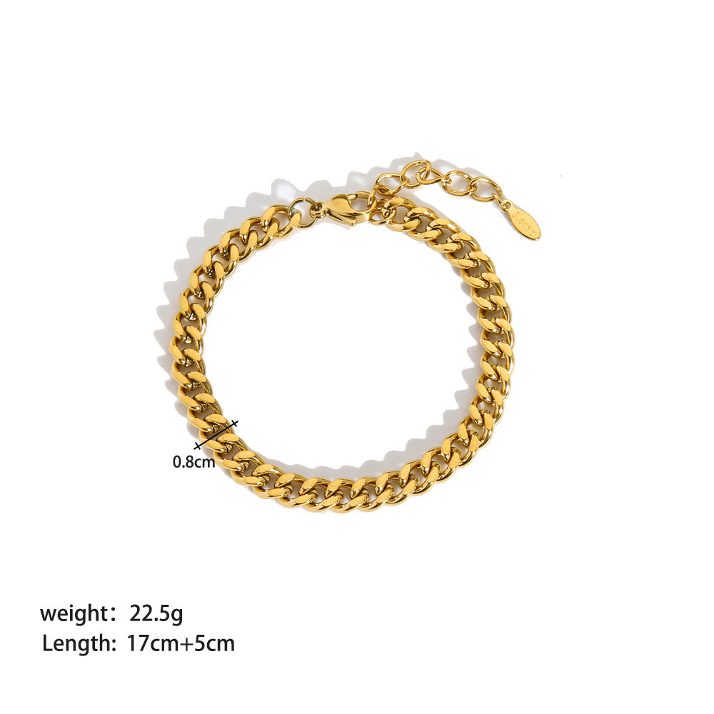 Cuban Link Chain Like Flat Snake Bracelets