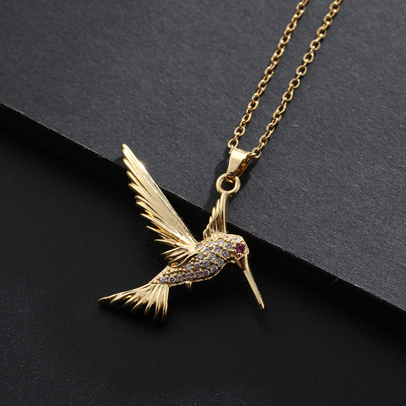 Innovative Personalized Bird Pendant Micro Inlaid Necklaces