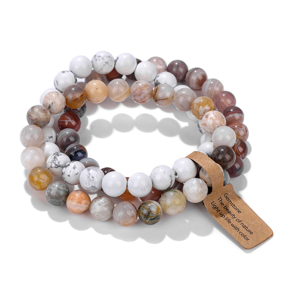 Bracelets de combinaison d'améthyste de perles de cristal de pierre naturelle pour femmes