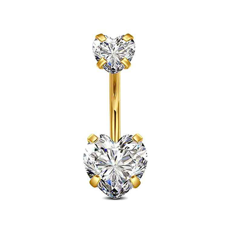 Gold Belly Rhinestone Zircon Style Navel Buckle Earrings