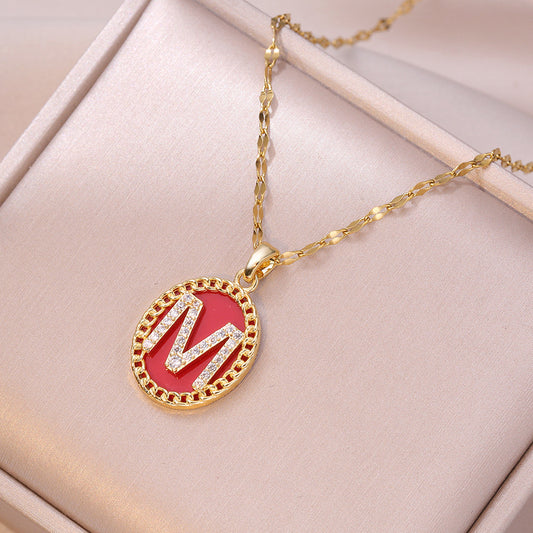 Women's Diamond Pendant National Trendy Style Circle Small Necklaces