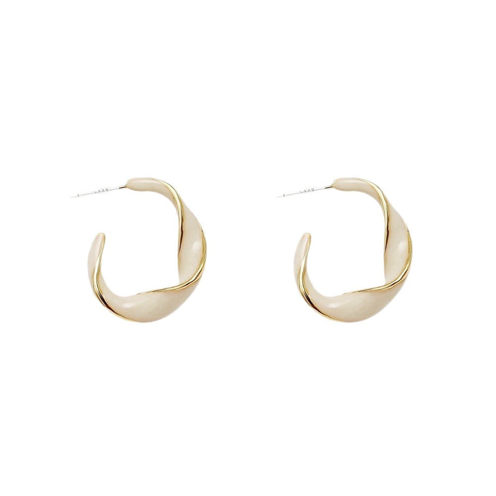 French Style Dripping Small Personalized Twisted Geometric Rings