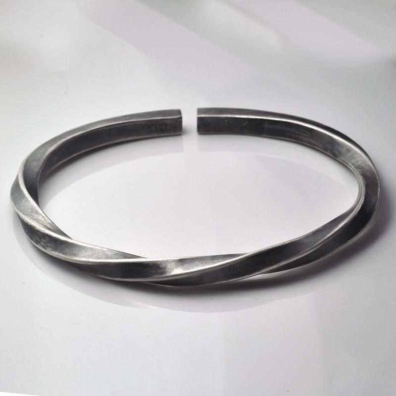 Men's Thai Sier Mobius Strip Vintage Handmade Old Bracelet