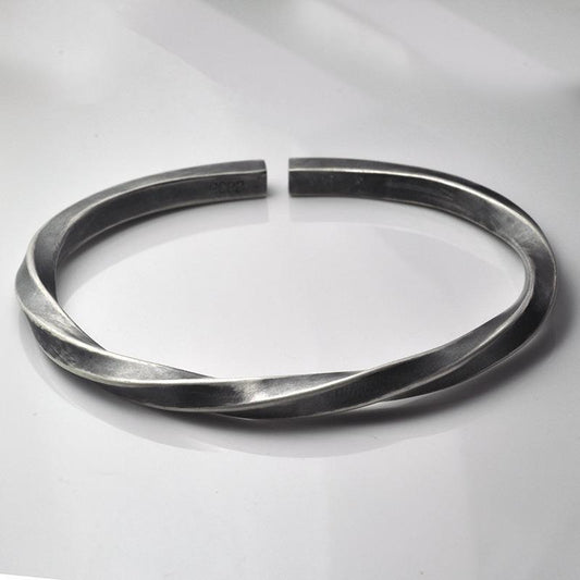 Men's Thai Sier Mobius Strip Vintage Handmade Old Bracelet