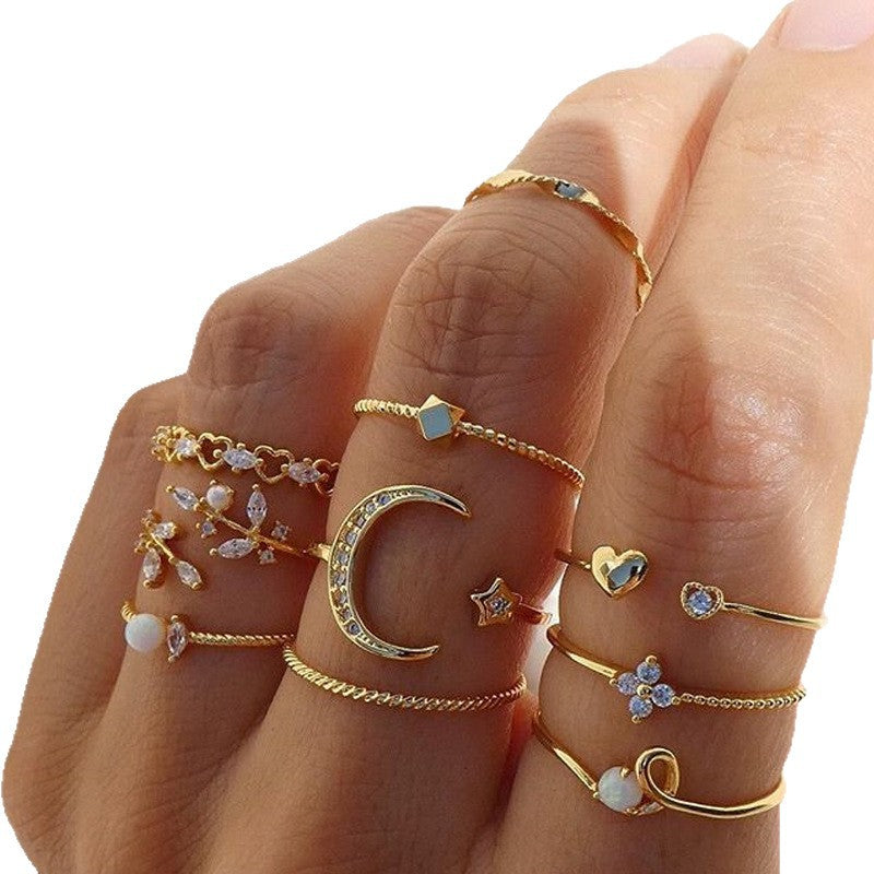 Clearance Vintage Creative Heart Hollow Butterfly Rings