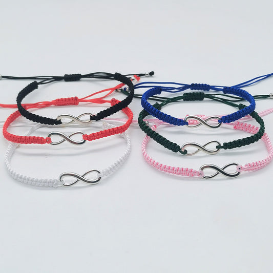 Simple Alloy Words Infinite Woven Adjustable Bracelets