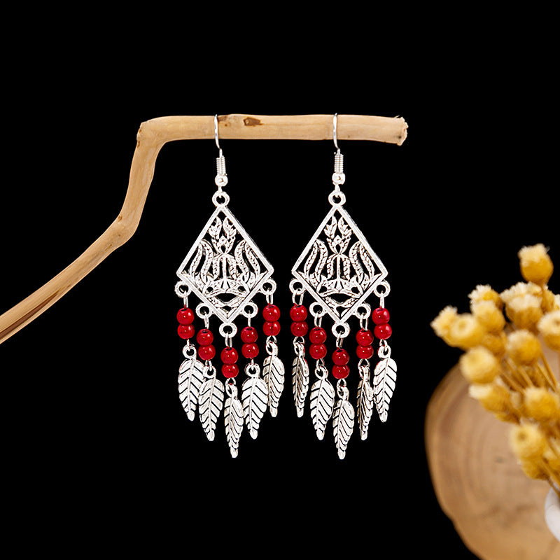 Tassel Turquoise Retro Minority Ethnic Style Earrings