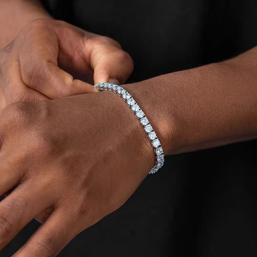 Women's & Men's Single Row Diamond Full Rhinestone Zircon Bracelet
