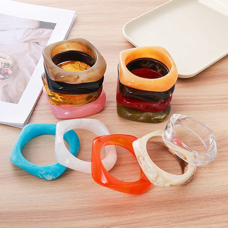 Women's Retro Irregular Blooming Round Wide Surface Bracelets