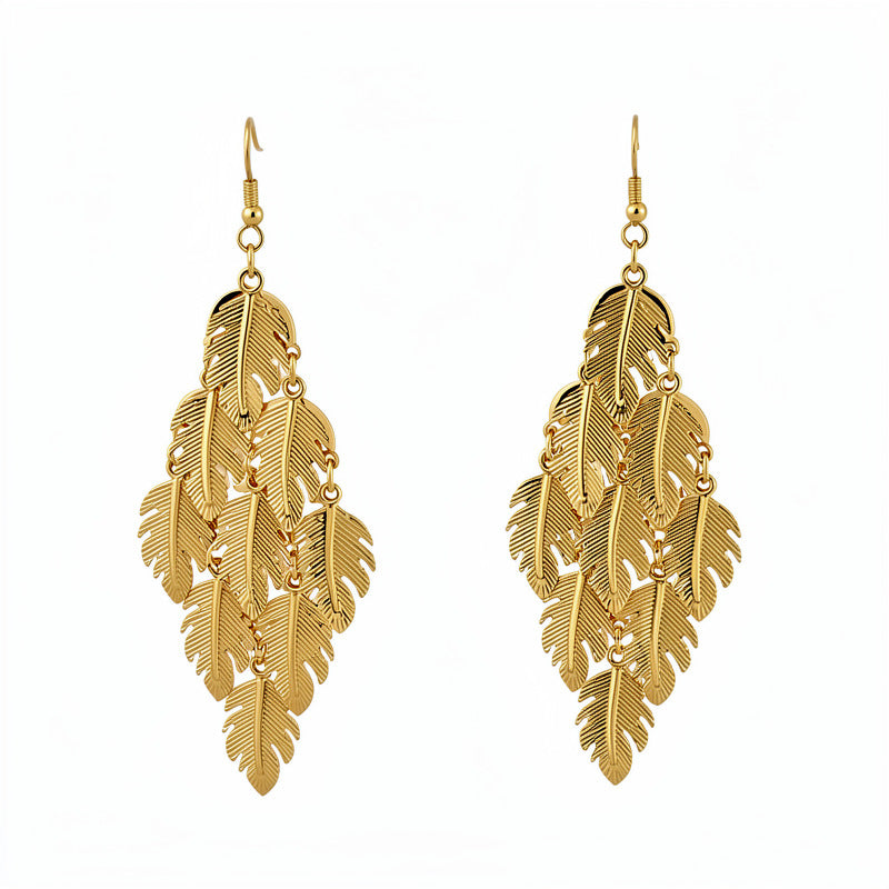 Sier Needle Matte Ear Hook Diamond Design Tassel Light Luxury Earrings