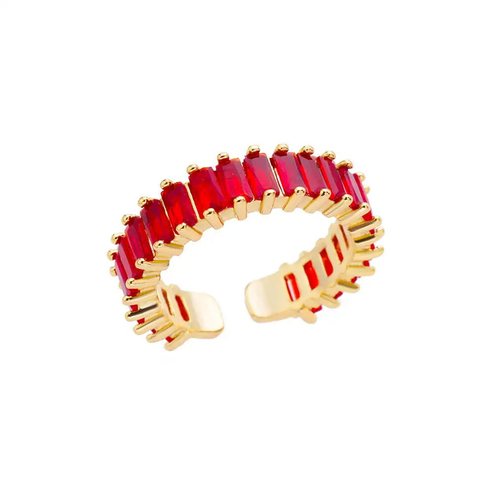 Women's Geometric Color Zircon Gold Personalized Simple Ring