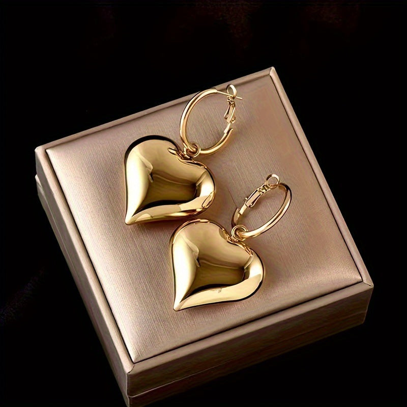 Heart Female Exaggerated Personalized Simple Face Ear Buckle