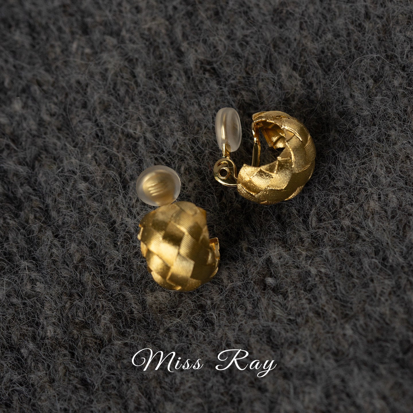 French Retro Hand-woven Brushed Texture High-grade Golden Rings