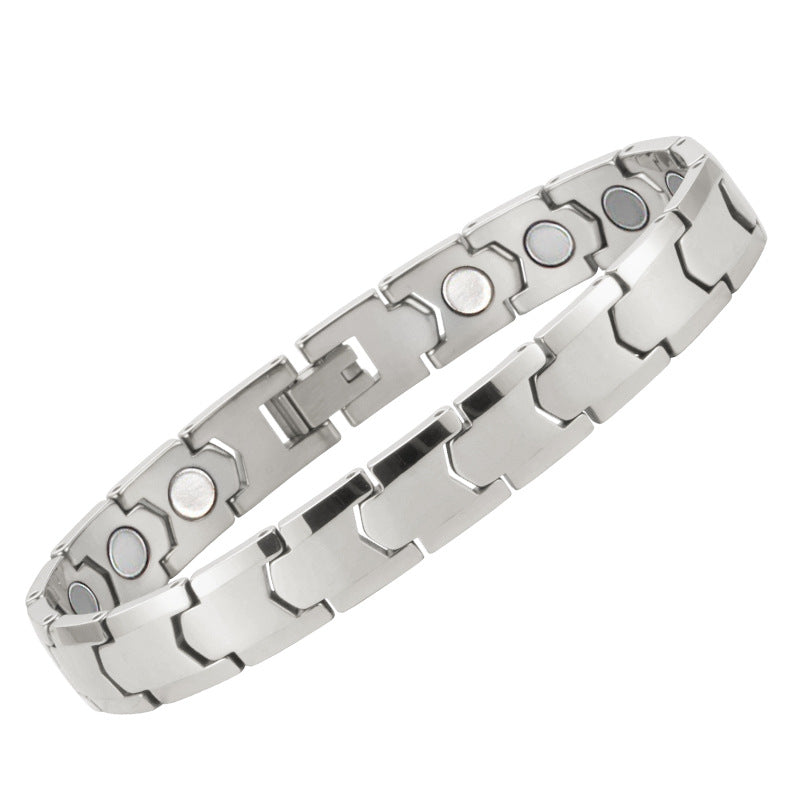 Men's Stainless Steel Magnetic Therapy Energy Ornament Bracelets