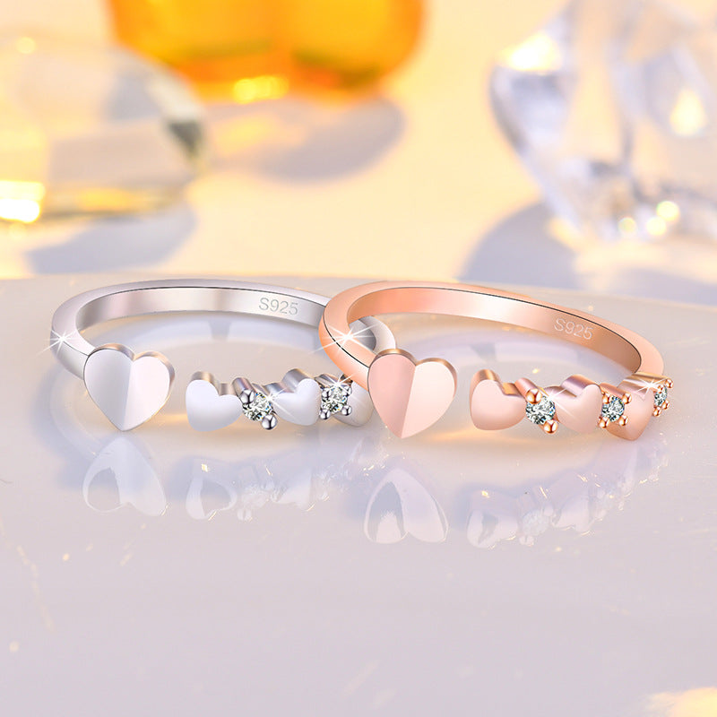 Luxury Heart-shaped Open Female Index Finger Rings