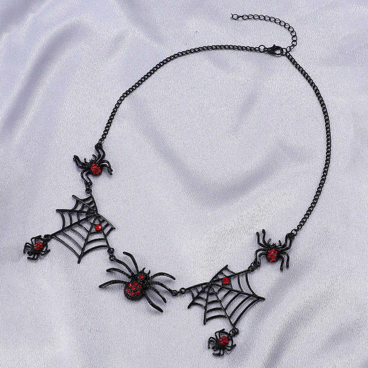 Chain Vintage Gothic Exaggerated Black Spider Web Necklaces