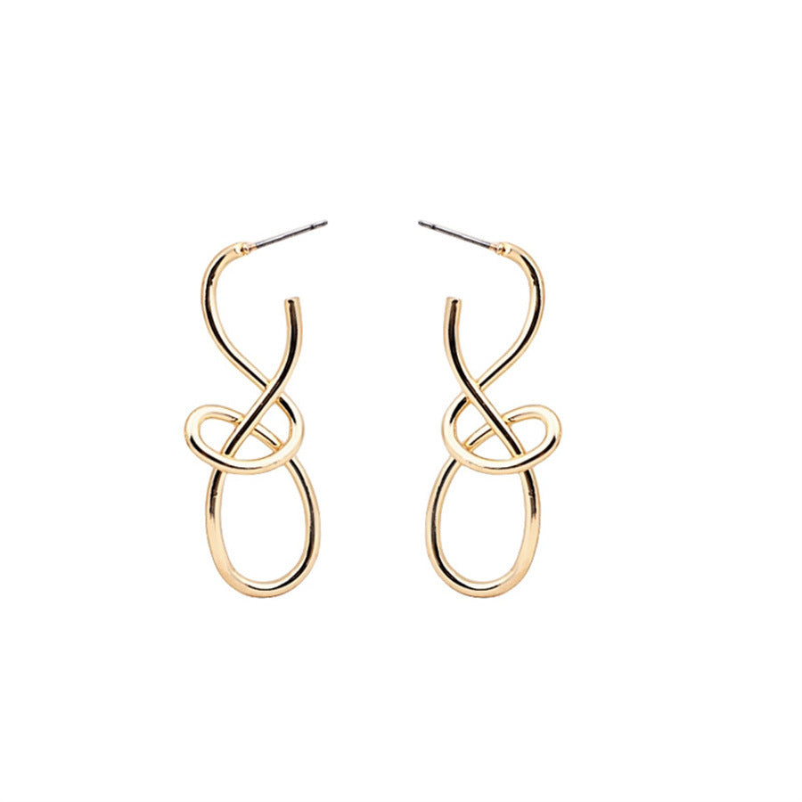 Women's Fashion Trend Metal Knotted Simple Personality Earrings