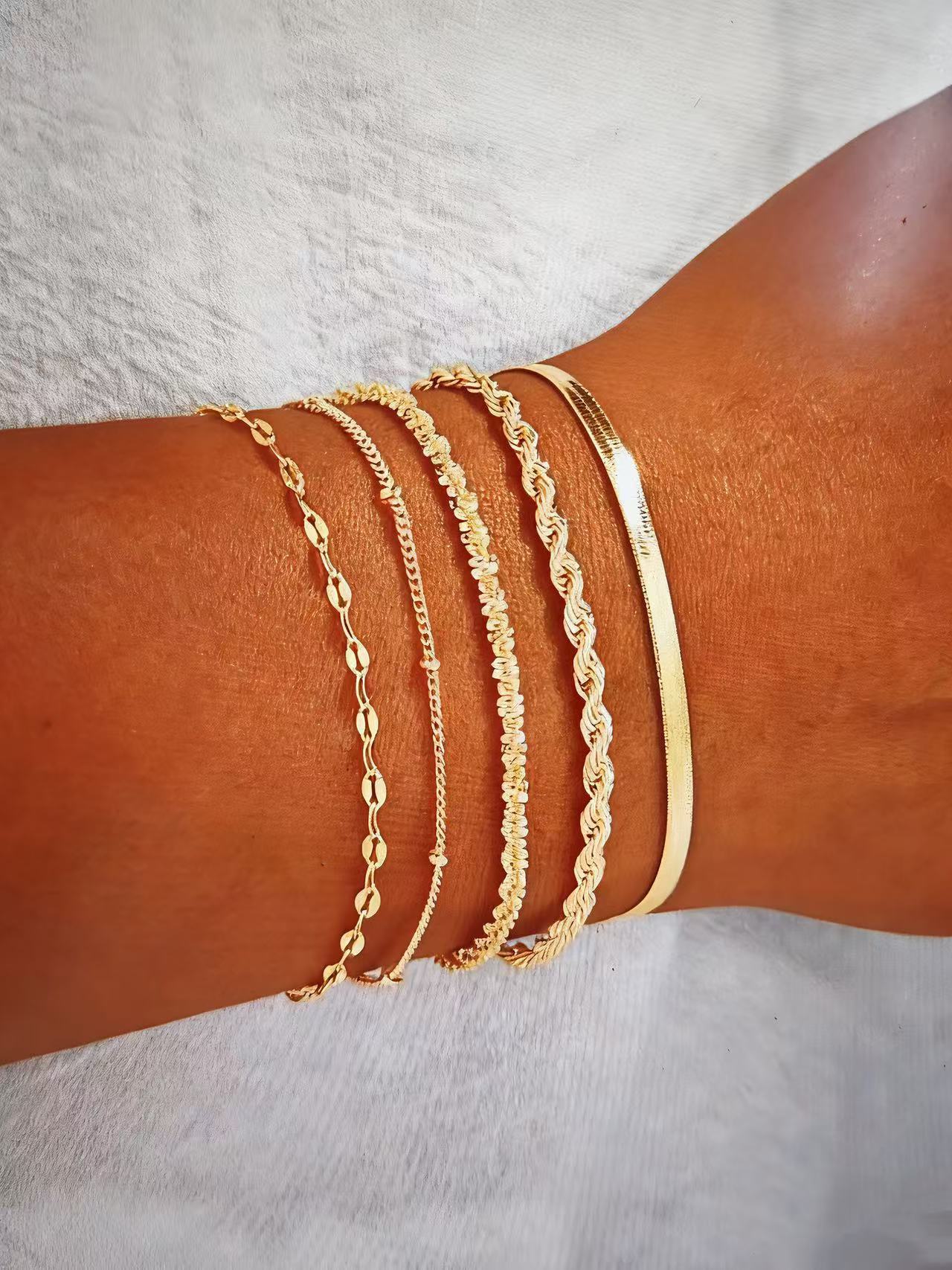 Glamorous Fashion Exquisite Metal Personality Twin Bracelet