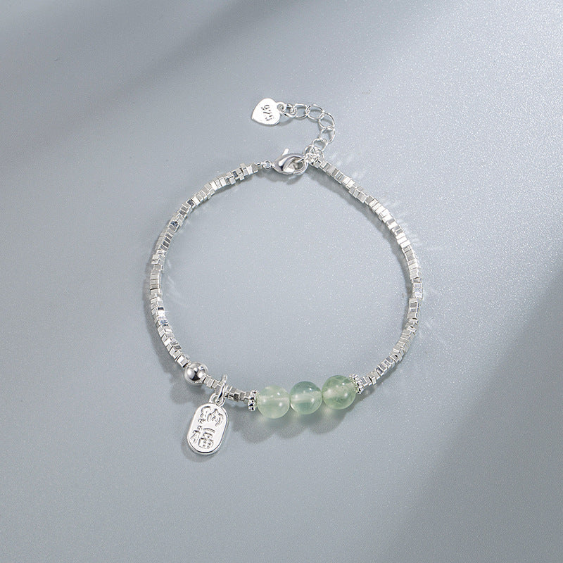 Rich Sier Square Chalcedon Lucky Fortune Armbänder