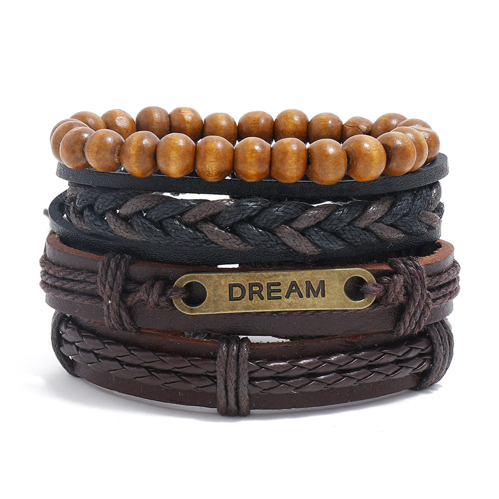 Women's & Men's & Simple Retro Set Braided Leather And Bracelets