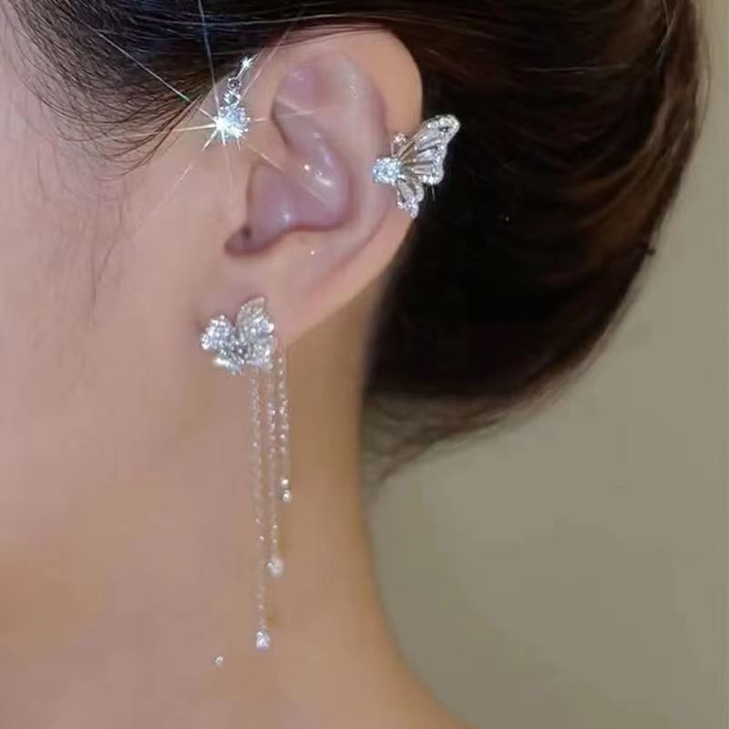 Versatile Butterfly Flower Hook Niche Tassel Ear Clip