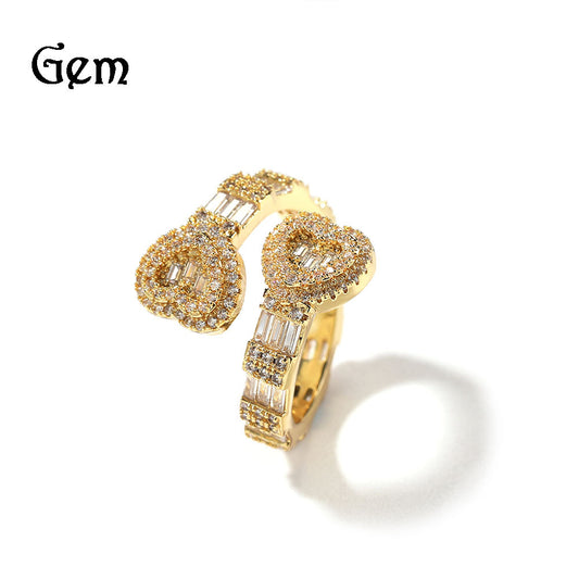 Trend Diamond Love Hip Hop Personality Fashion Rings