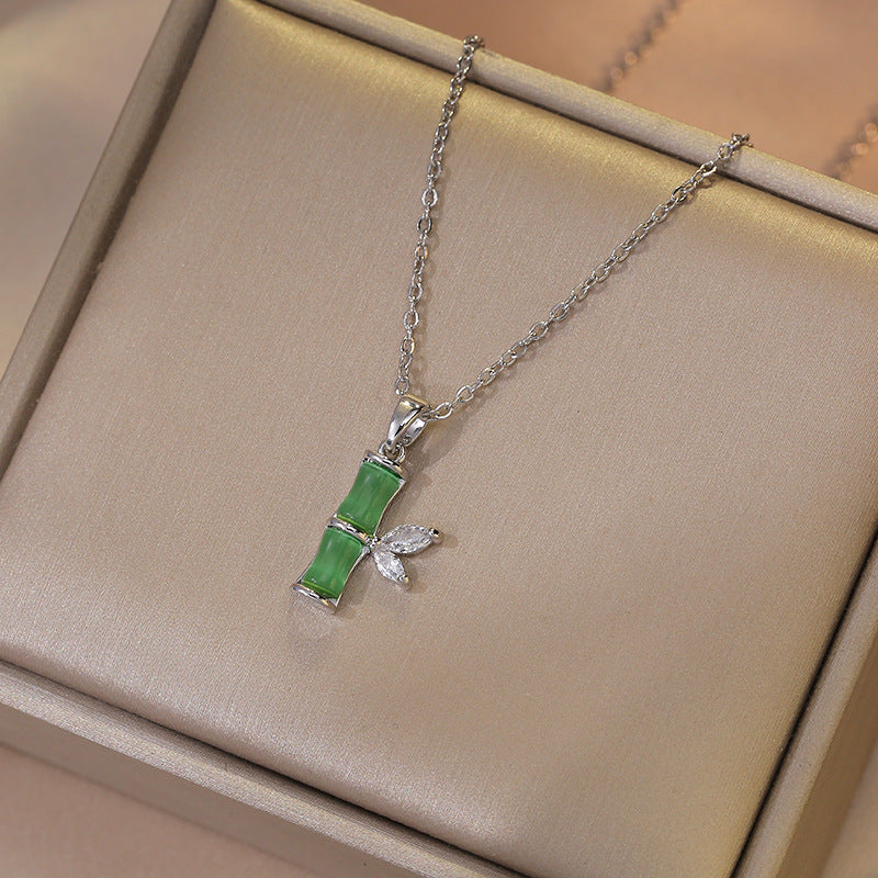 Women's Bamboo Zircon Special Interest Light Luxury Necklaces