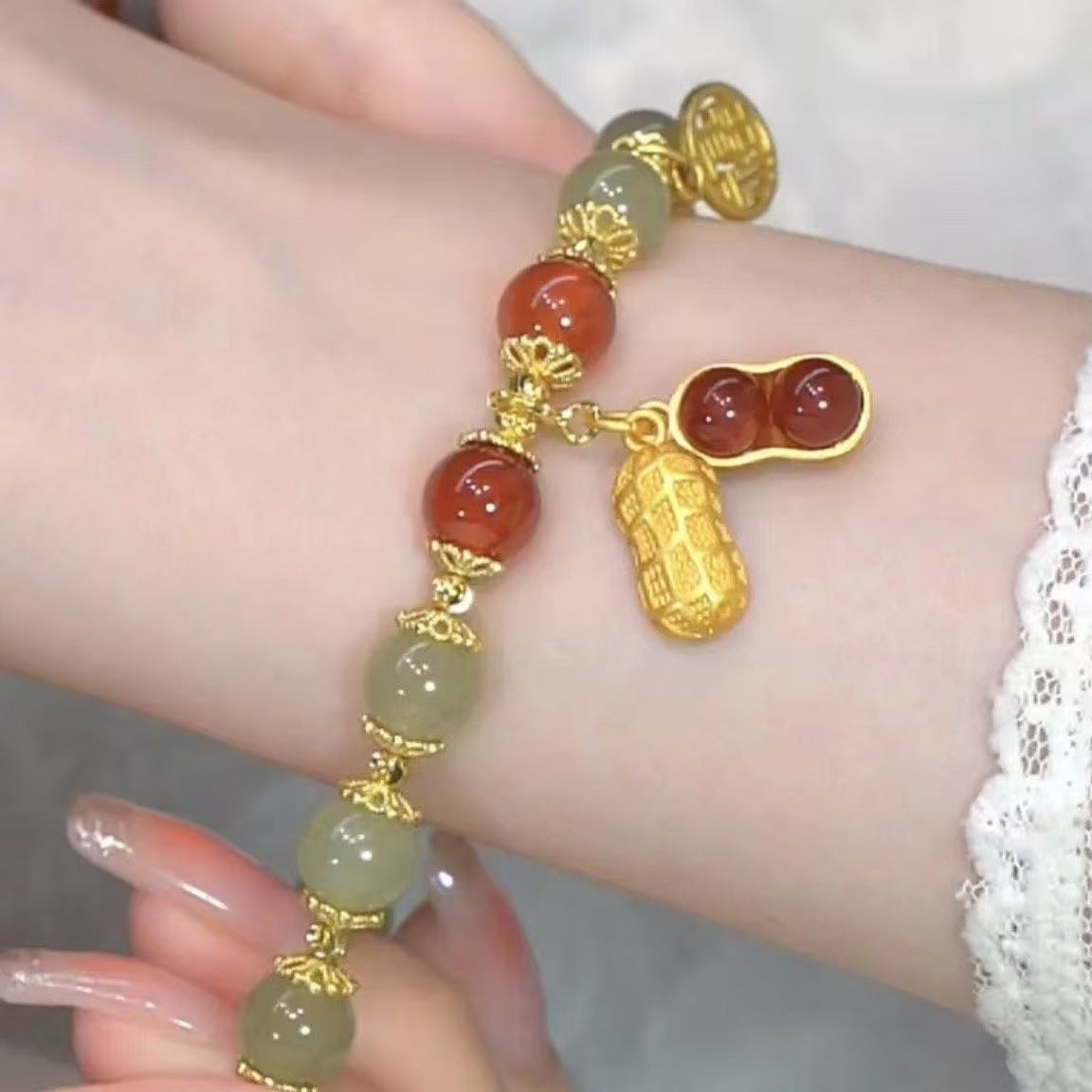 Style Imitation Jade Peanut Exquisite Fashion National Bracelet