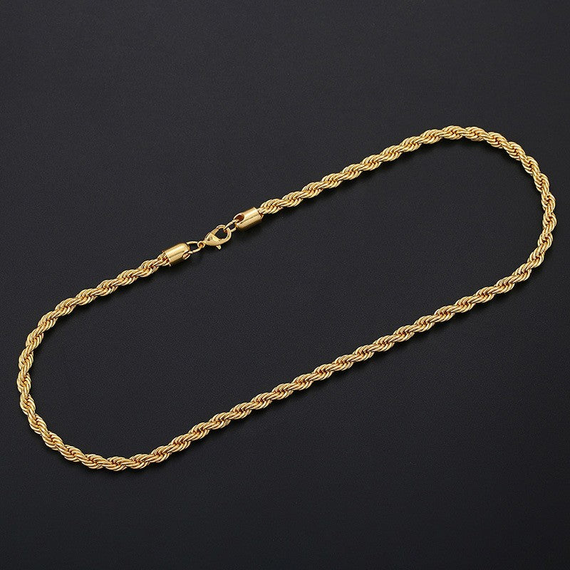 Women's Korean Titanium Steel Stainless Twist Clavicle Chain Simple Graceful Necklace