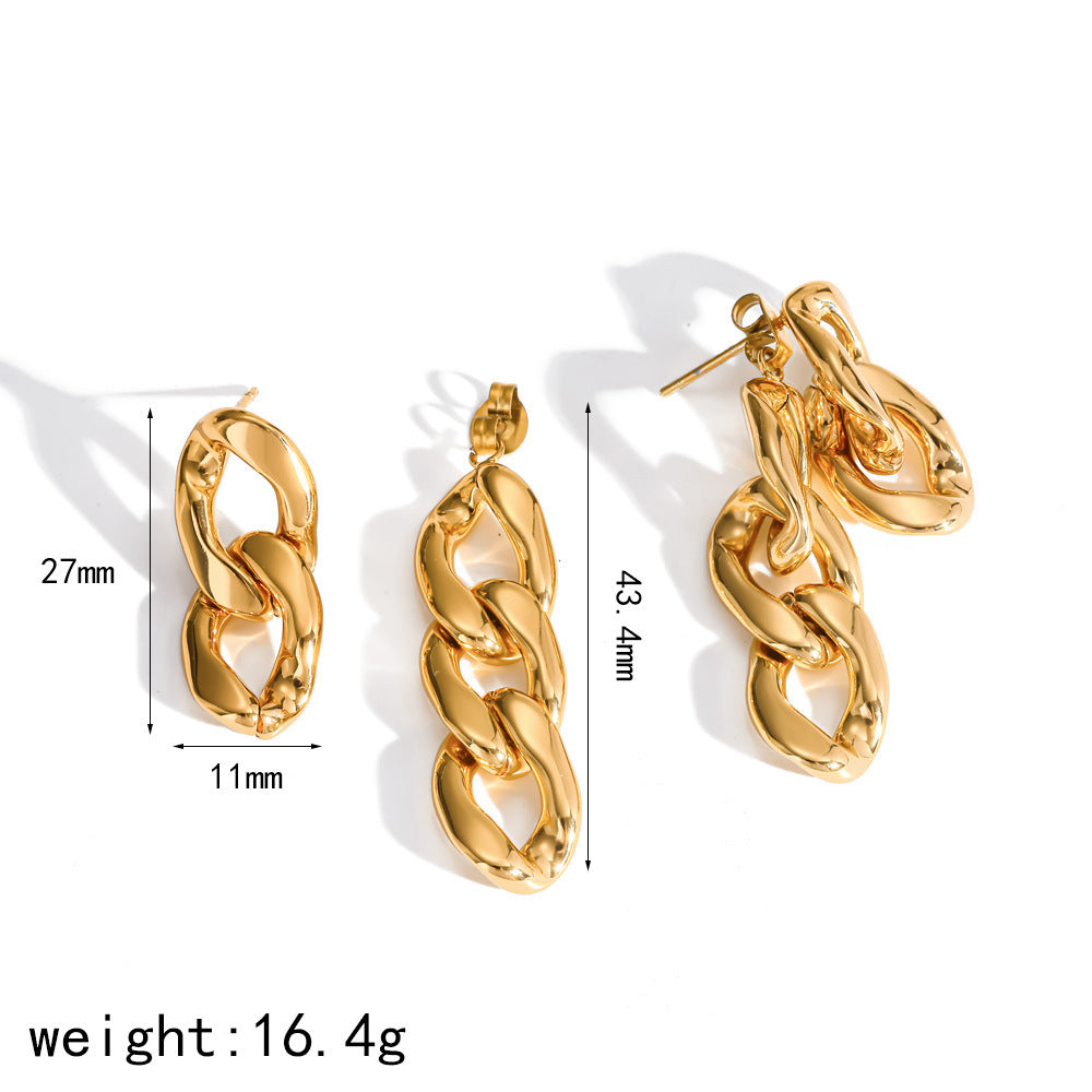 Women's Gold Color Matching Stainless Steel Light Luxury Rings