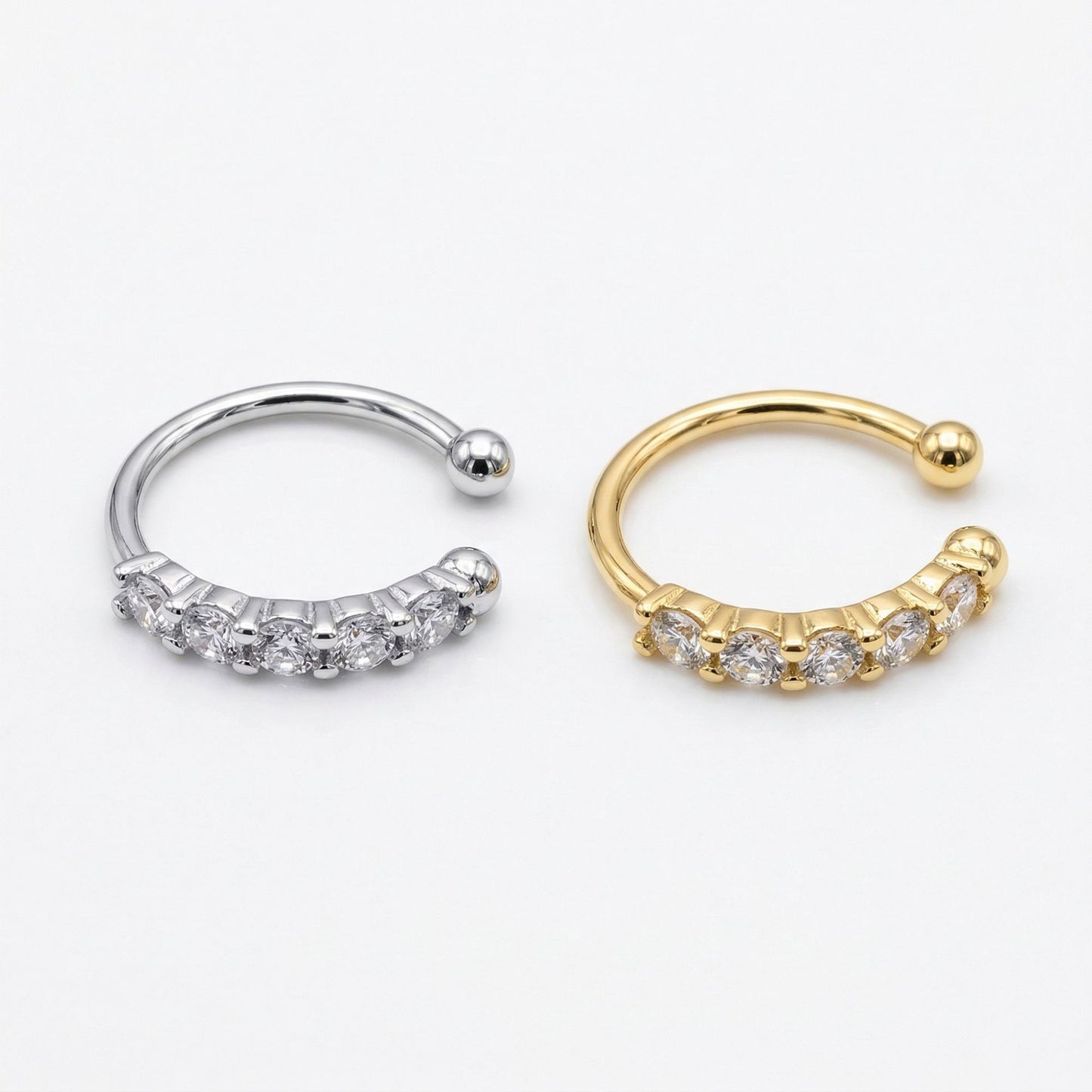 Copper Micro Inlaid Zircon Shaped Exquisite Versatile Without Ear Clip