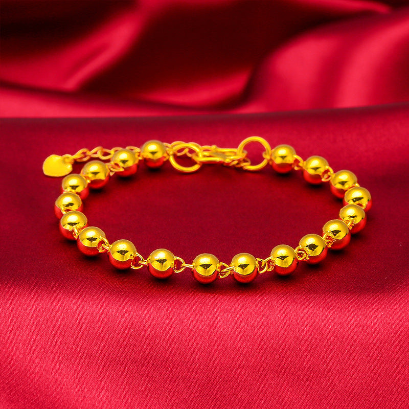 Women's & Men's Gold Shop Style Beads Vietnam Placer Stylish Glossy Bracelets