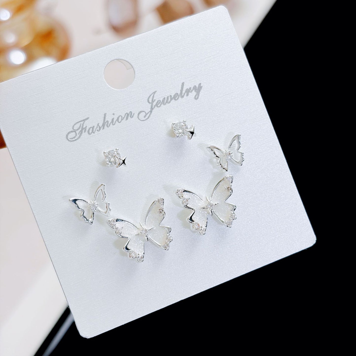 Women's Three Pairs Storage Ear High Sense Earrings