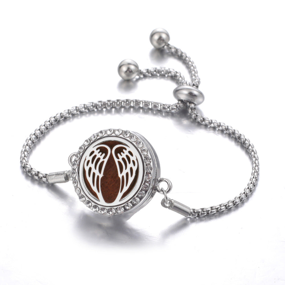 Steel Hollow Oil Lucky Tree Open Box Bracelet