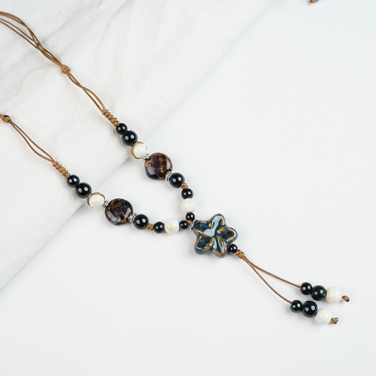 Peace Fu National Fashion Vintage Ceramic Female Longevity Necklaces