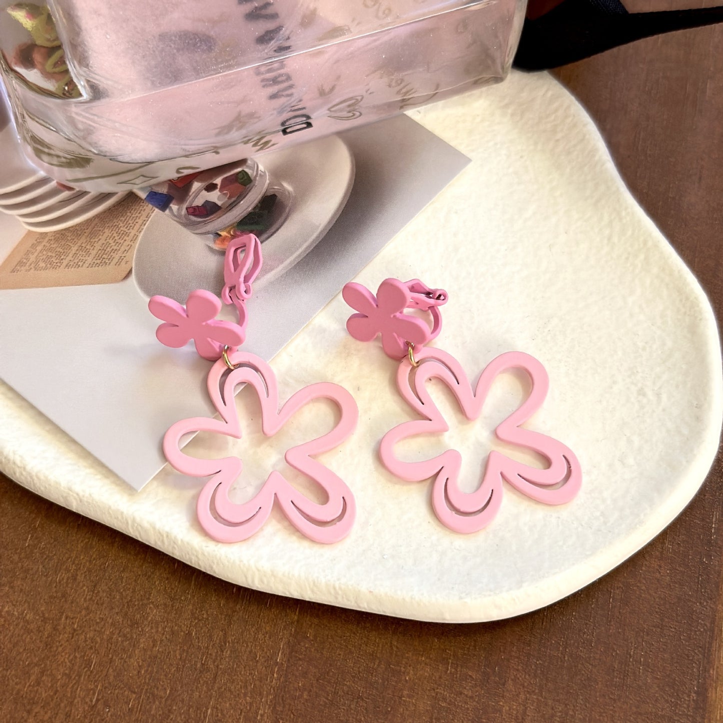 Sweet Dopamine Colored Flower Niche Temperament Simple Girly Without Rings