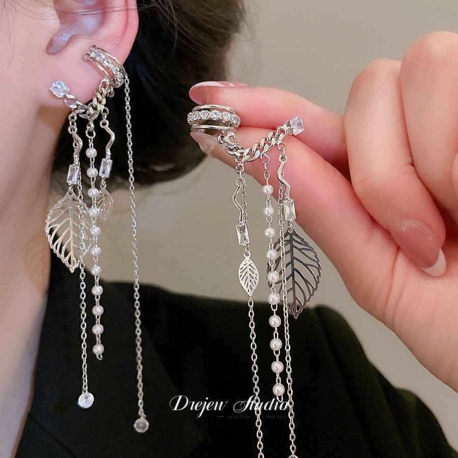 Round Tassel Bone French Vintage Court Style Light Ear Clip