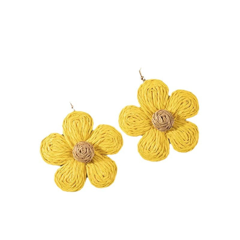Sunflower Exaggerated Personalized Large Flower Design Earrings