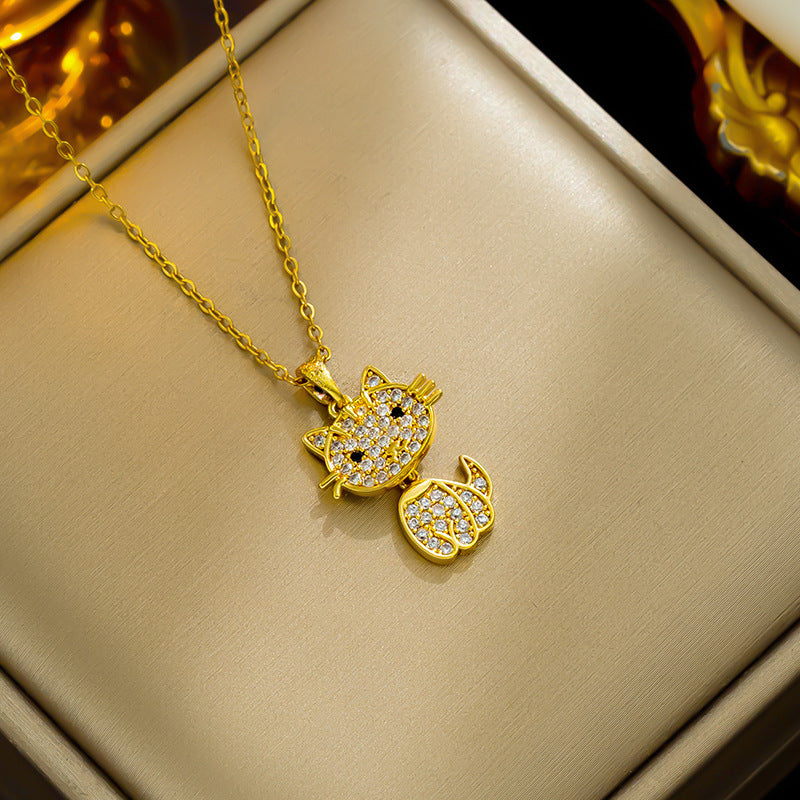 Design Light Luxury Full Diamond Electroplated Real Necklace